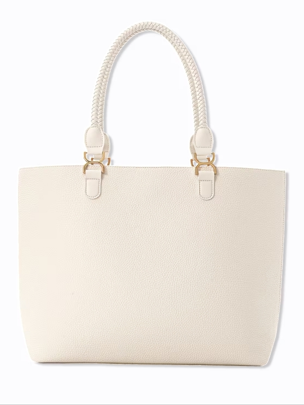 Ulta Cream Faux Leather Rope Handle Tote Bag NWT